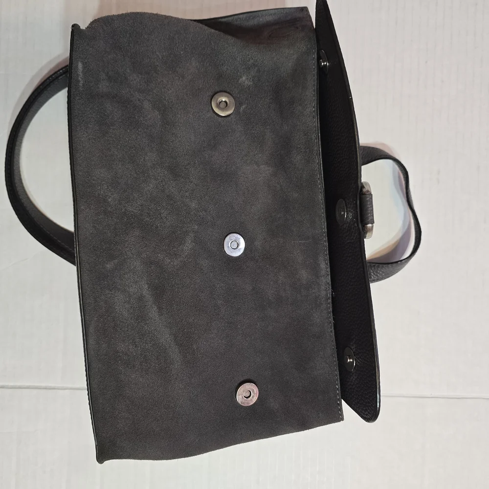 Rebecca Minkoff Medium Keith Grey Leather & Suede Messenger Satchel